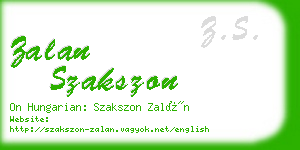 zalan szakszon business card